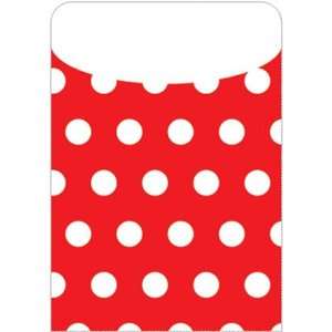  13 Pack TOP NOTCH TEACHER PRODUCTS BRITE POCKETS RED POLKA 