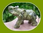 Hand Carved 36mm Green Lace Stone Gemstone Elephant Figurine S5948