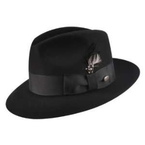  Bailey of Hollywood Gangster Fedora Hat Black Mens Size 