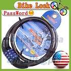 800x12mm 4 Digit Bike Lock Code Combination Steel Cable Bicycle 