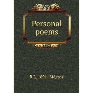  Personal poems: R L. 1891  MÃ©groz: Books