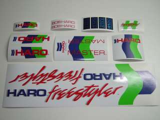 VINTAGE BMX HARO MASTER WHITE 1985 decals stickers set  