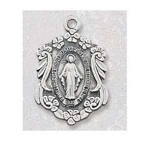 Sterling Silver Catholic Miraculous Our Lady Virgin Mary Medal Pendant 