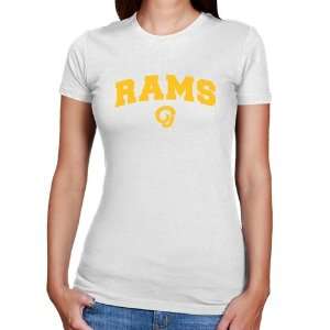  NCAA Angelo State Rams Ladies White Logo Arch Slim Fit T 