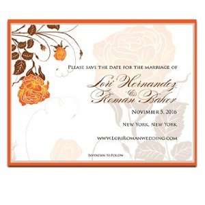    150 Save the Date Cards   Rose Orange & Coco Creme