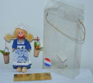 Volendam Holland Dutch Figurine Girl Doll Wooden Shoes 5  