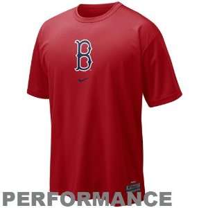  Nike Boston Red Sox Red NikeFIT Logo Performance T shirt 
