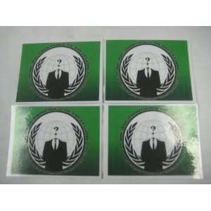  Anonymous flag decal sticker lot x 4 Guy Fawkes V mask 