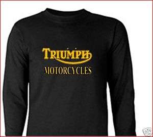 Vintage Triumph Motorcycle T Shirt Long Sleeves  