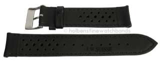 20mm Rally Tropic Black Silicone Rubber Perforated Mens Racing Watch 
