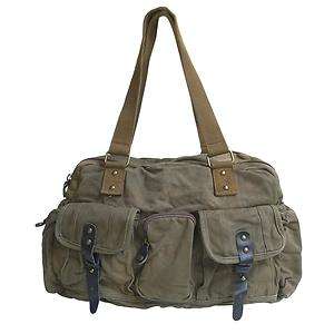 Vintage Leather Canvas Durable Shoulder Bags large travelling bag Men 