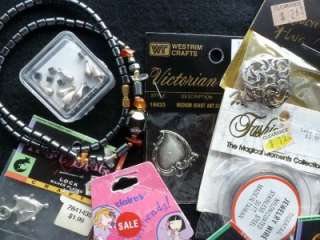 Huge Lot! Vintage Victorian Jewelry Making Supply Bead Charms Earwires 