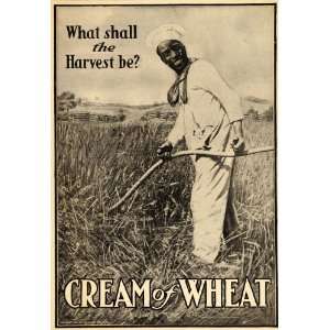  1907 Vintage Ad Cream of Wheat Rastus Scythe Harvesting 