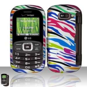For LG Octane VN530 (Verizon) Rubberized Colorful Zebra Design Snap on 