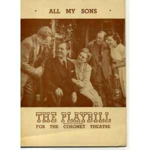  Arthur Miller All My Sons Signed Autograph Playbill 
