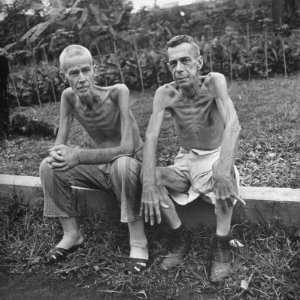 com Lee Rogers and John C. Todd, Sitting Outside Japanese Prison Camp 