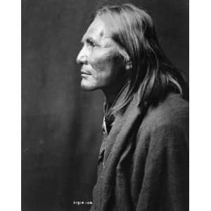  , Apache Indian, half length portrait, left profile .