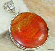 Magical Mexican Fire Agate Sterling Silver Pendant