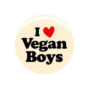  1 Vegetarian I Love Vegan Boys Button/Pin Everything 
