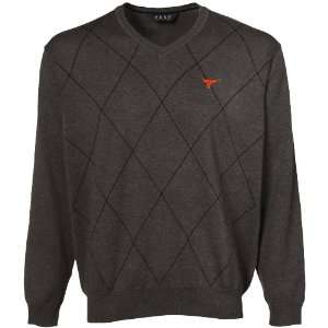  Texas Longhorns Charcoal Argyle V neck Sweater (Medium 
