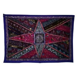  Hanging Tapestry with Pretty Zari Embroidery & Old Sari Patch Work