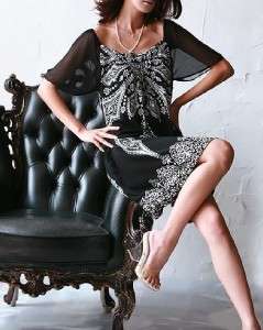 NEW Designer Inspired Bohemian Print Chiffon Dress  