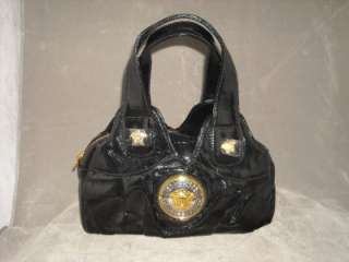 VERSACE Black Patent Leather Handbag   