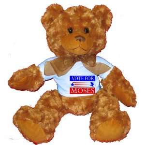  VOTE FOR MOSES Plush Teddy Bear with BLUE T Shirt: Toys 