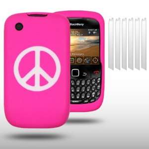  BLACKBERRY CURVE 8520 PEACE SIGN LASER ENGRAVED SILICONE 