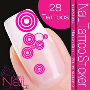  Nail Tattoo Sticker Circle / Dots   pink Beauty