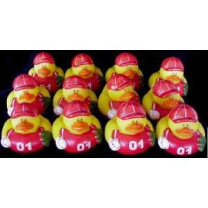   12) Red & White Baseball Team Rubber Ducky Party Favors Toys & Games