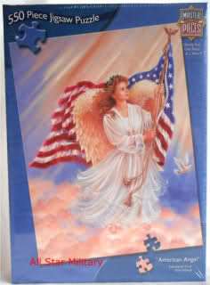American Angel Dove Patriotic Americana USA Flag Masterpieces Jigsaw 