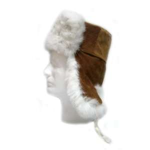  Rabbit Fur Ushanka Hat with Ear Flaps White Color with 