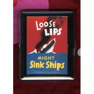  Loose Lips Might Sink Ships USA Military Vintage ID 