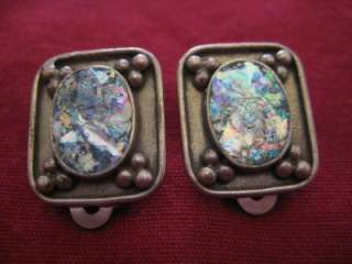 Ancient Roman Glass in Sterling Silver 925 Earrings  