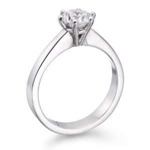 IGI Certified, Round Cut, Solitaire Diamond Ring in Platinum (1 1/2 ct 