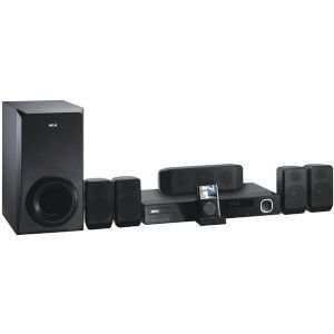   HOME THEATER SYSTEM WITH 1080P UPCONVERT DVD & IPOD DOCK Electronics