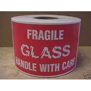  500 3x5 Fuzzy GLASS Fragile Handle with Care Labels 
