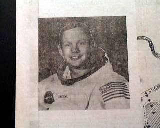 NEIL ARMSTRONG Apollo 11 Moon Space Land 1969 Newspaper  