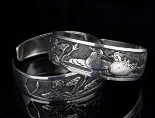 Free Shipping Tibet Silver Carved Lucky Animal Mandarin duck Bracelet 