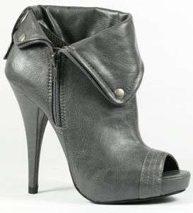 Gray High Heel Platform Fashion Ankle Boot Bootie 10 us  