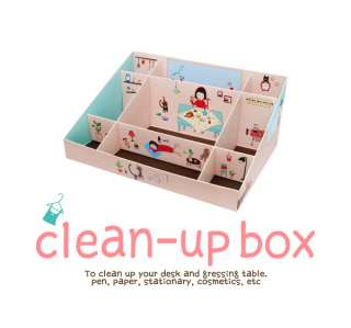   Function Make up DIY Paper Organizer Storage Desk Clean Up Box