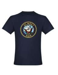 Artsmith, Inc. Mens Fitted T Shirt (Dark) US Navy Mom Bald Eagle 