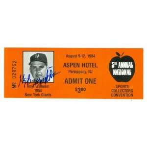  Hoyt Wilhelm autographed 5th National ticket card (New 