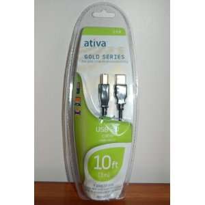  ativa Gold Series usb 2.0 Cable 10 ft (3m): Electronics