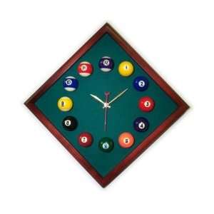   Billiard Clock Cherry & Dark Green Mali Felt: Computers & Accessories