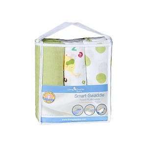   Living Textiles Baby Smart Swaddle 3pk Muslin Wraps   Play Date: Baby