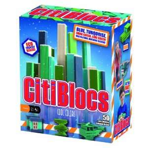  Citiblocs Cool Colors Precision Cut Building Blocks (50 