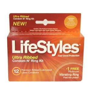  Ultra Ribbed Condom n Vibe Ring Kit Health & Personal 
