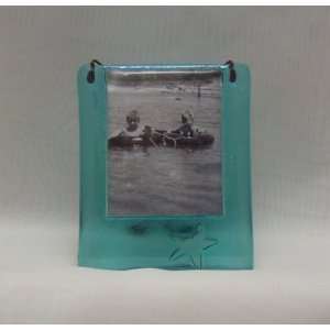   Star Sea Green Fused Glass Picture Frame by Bill Aune